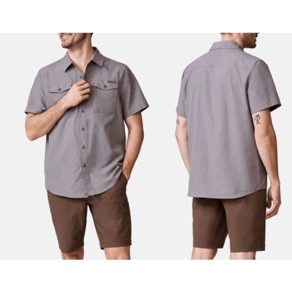Free Country Men's Expedition Nylon Rip-stop quick-drying Short Sleeve Shirt S - Picture 1 of 8